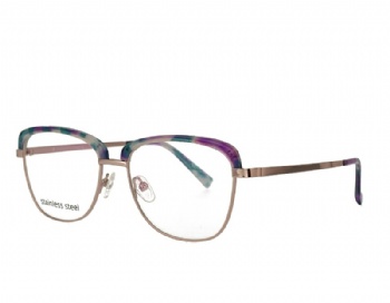 Butterfly acetate and metal combination prescription spectacles RX optical frames