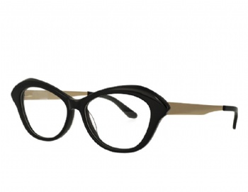 cat eye acetate and metal combination eyeglasses frame