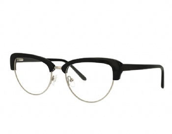 retro cat eye acetate and metal mixed eyeglasses