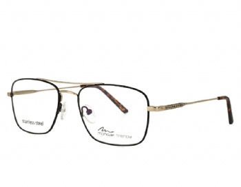 Square Mans designer double bridge metal eyewear